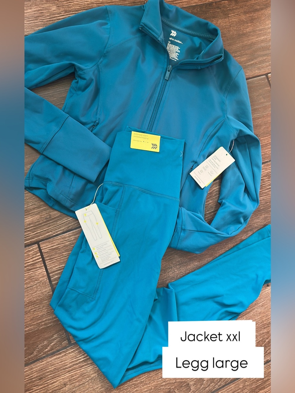 all in motion Teal Blue Women's Jacket and leggins set